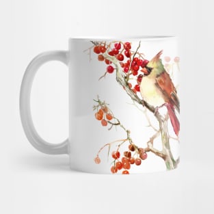 Cardinal And Berries Mug